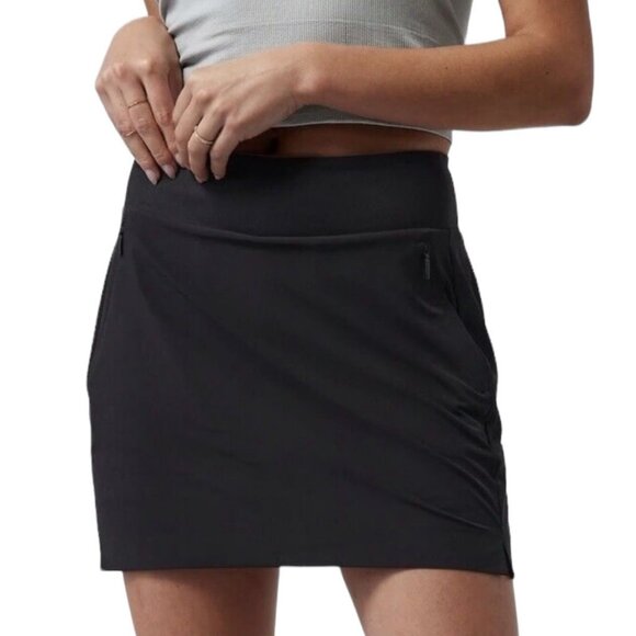 Athleta Soho Skort Black Womens Size 4 Athletic Skirt Shorts Pockets Activewear - Picture 1 of 8
